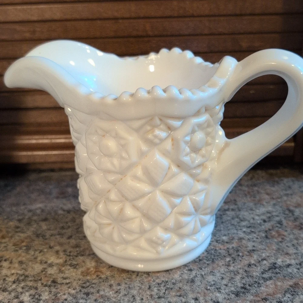 Vintage Fostoria Winburn Milk Glass Sugar and Creamer Set Circa 1954-1965